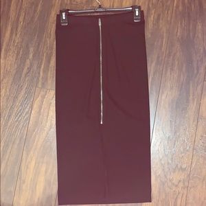 EXPRESS Pencil Skirt Zipper Front Slit Size XS